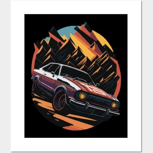 Vintage muscle car retro design Posters and Art